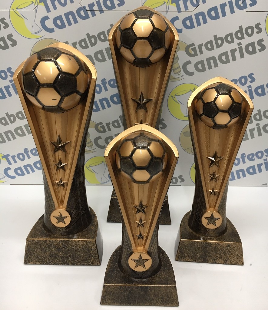 Serie Trofeos Fútbol Balón Bronce (3 Tamaños) - Trofeos Canarias